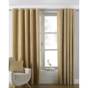 Image of Riva Home Atlantic Eyelet Ringtop Curtains (117 x 137cm) (Ochre) - Ochre