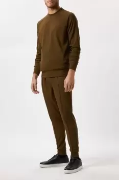 Image of Mens Khaki Premium Tapered Joggers