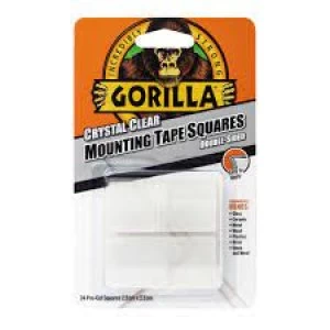 Image of Gorilla Mounting Tape Squares Clear Pack of 24 3044111