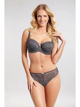 image of Panache Petra Padded Balcony Bra - Charcoal Pink, Charcoal/Pink, Size 30G, Women