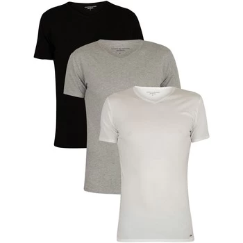 image of Tommy Hilfiger 3 Pack Premium Essentials V-Neck T-Shirts mens T shirt in Multicolour - Sizes UK S,UK M,UK L,UK XL,UK XXL