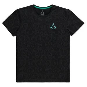 Image of Assassins Creed - Nordic All-Over Print Mens Medium T-Shirt - Black