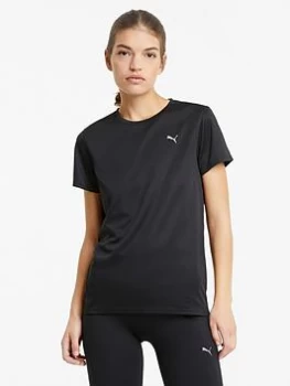 Image of Puma Run Favourite Short Sleeve T-Shirt - Black, Size L, Women