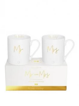 image of Katie Loxton Mr And Mrs Gift Boxed Mugs