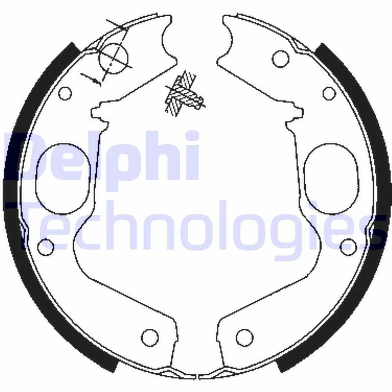 Image of DELPHI Handbrake shoes DELPHI LS1898