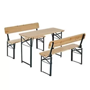 Image of Outsunny Kids Garden Table and Chair Set 84B-106 Natural Wood