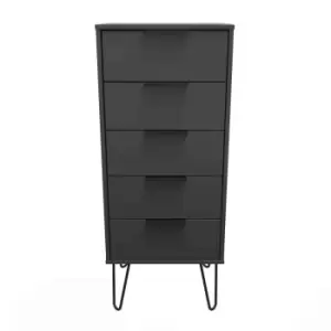 Image of Welcome Furniture Hirato 5 Drawer Locker - Graphite