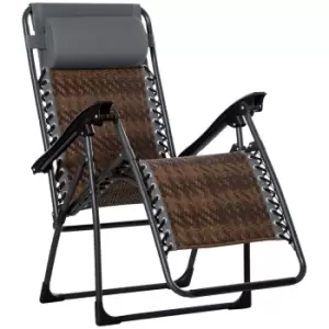 Image of Outsunny Zero Gravity Folding Chair w/ Cup/Phone Holder