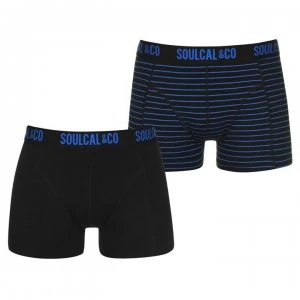 image of SoulCal 2 Pack Boxers - Black/BlueStrp