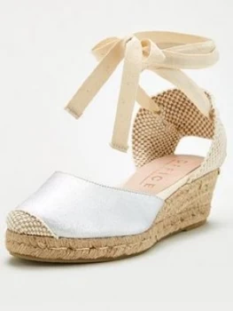 image of OFFICE Mini Wedge Sandal - Silver, Size 3, Women