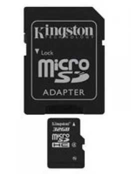 Image of Kingston 32GB Micro Secure Digital High Capacity (Micro-SDHC) Memory Card with SD Adapter (Class 4)