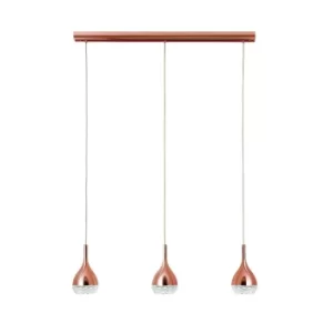 Image of Khalifa Ceiling Pendant 3 Light GU10 Line Copper