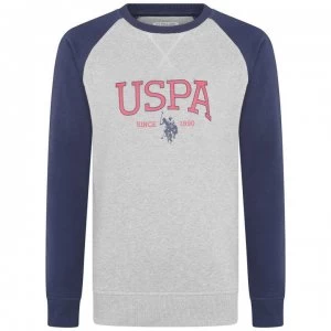 image of US Polo Assn Logo Crew Sweatshirt - Vintage Grey