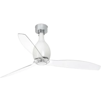 Image of Faro Mini Medium Ceiling Fan with / without Light Clear, White Gloss
