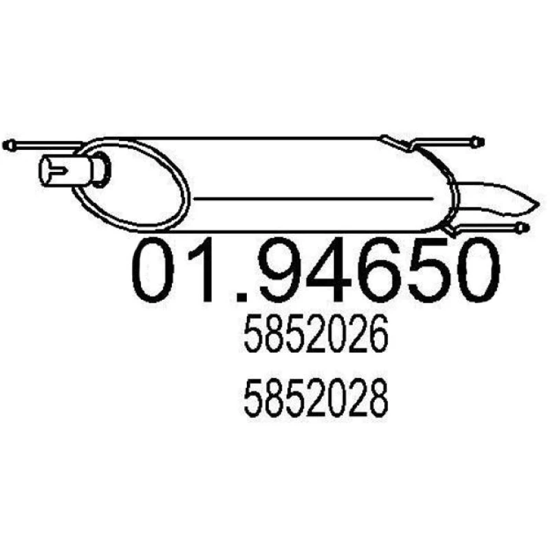 Image of MTS 01.94650 Rear silencer End Silencer (3437)