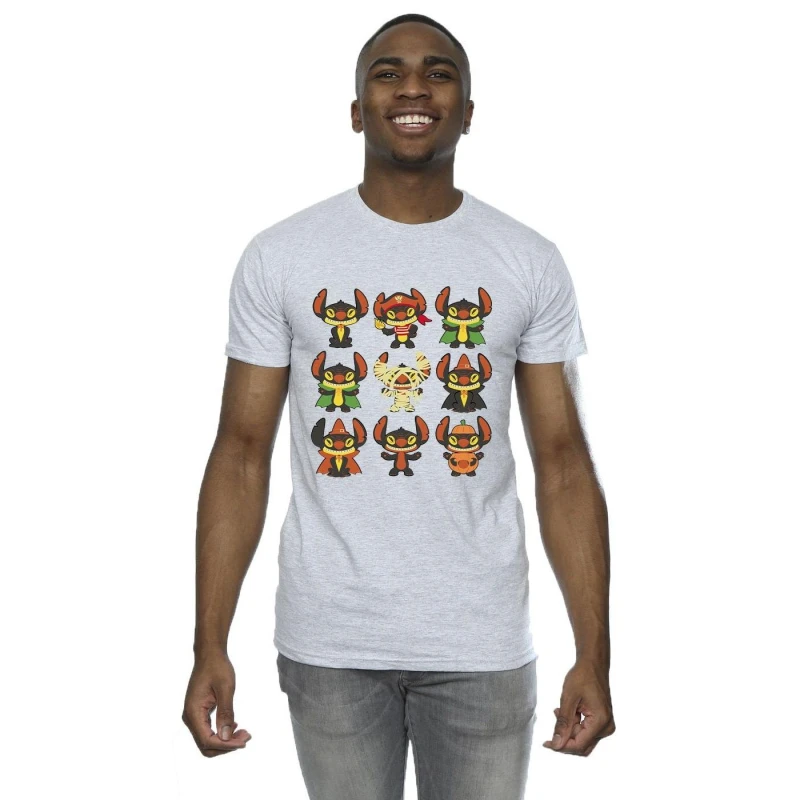 Image of Disney Men Lilo & Stitch Halloween Costumes T-Shirt in Grey Size: Small Grey S Male 5063283784475
