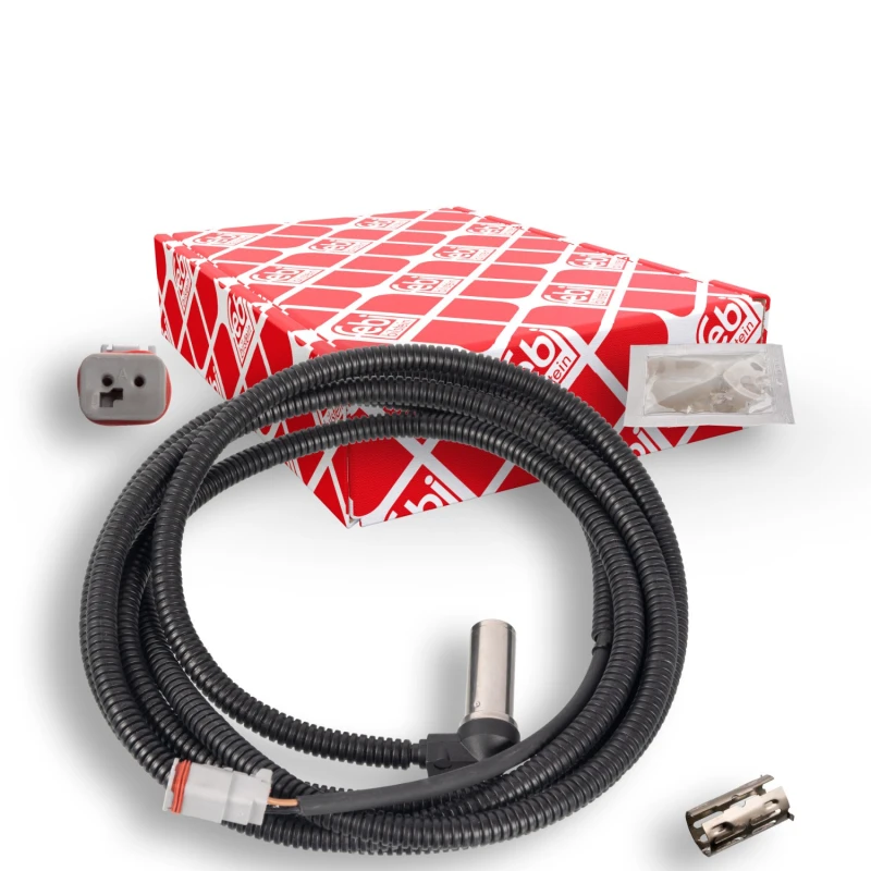 Image of FEBI BILSTEIN 171175 ABS Sensor Rear Axle Right, with bush Sensor,wheel speed (412)