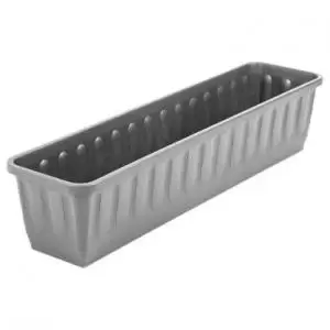 Image of Wham Etruscan Soft Grey Rectangular Recycled Plastic Trough 80cm 2 Pack - Garden & Outdoor