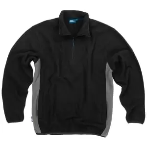 image of Tough Grit 1/4 Zip Fleece, in Black and Grey Quick-Drying, Size: L