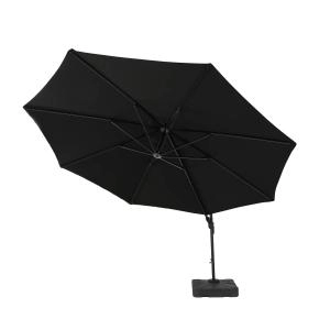 Image of Royalcraft 3.5m Deluxe Round Cantilever Parasol with 100kg Base - Grey Aluminium