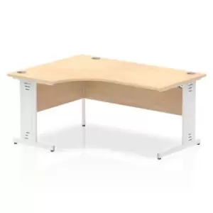 image of Dynamic Impulse 1600mm Left Crescent Desk Maple Top White Cable Managed Leg MI002622