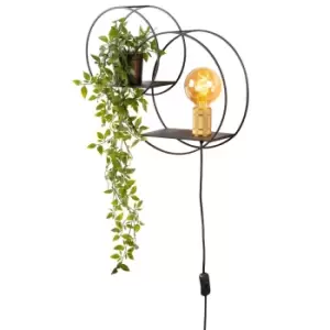 Image of Circle Retro Wall Light - 1xE27 - Black