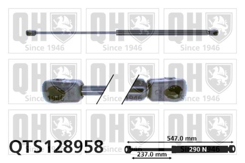 Image of QUINTON HAZELL Tailgate strut QUINTON HAZELL QTS128958
