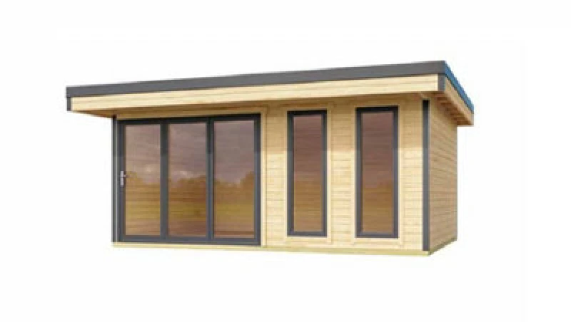 Image of Lasita Maja Domeo 8 + Domeo 8 Al. Pack-Log Cabin, Wooden Garden Room, Timber Summerhouse, Home Office - L560 X W489.2 X H239.4 Cm