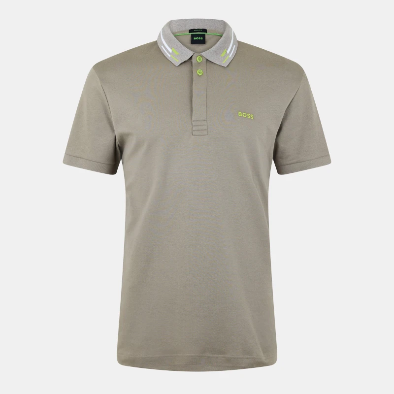 Image of Boss Mens Paddy Short-Sleeve Polo Shirt Light Green male S