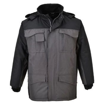 Image of Portwest Ripstop Parka Black / Grey 3XL