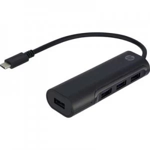 Image of HP 2UX23AAABB 4 ports USB 3.0 hub USB C connector Black