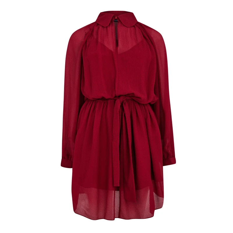 Image of Emporio Armani Drape Mini Dress - Red Red 6