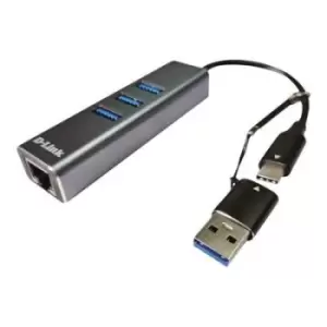Image of D-Link DUB-2332 4 ports USB hub combo Anthracite