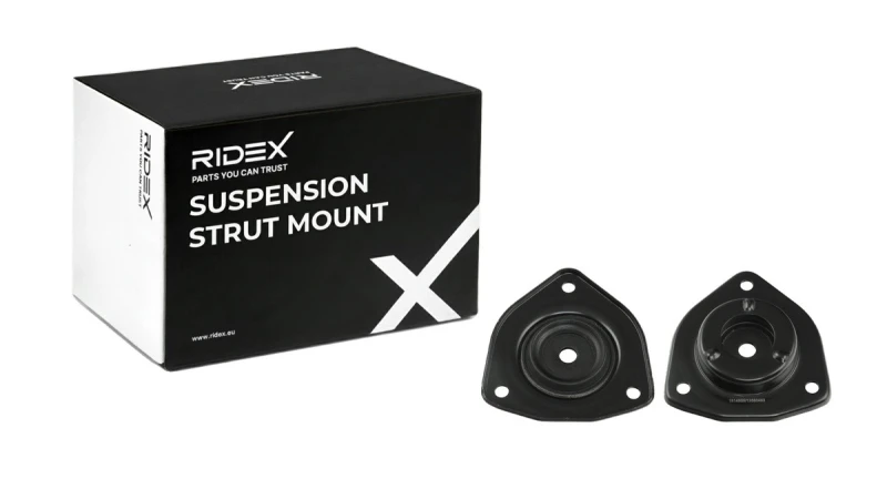 Image of RIDEX 1180S1064 Top strut mount Front Axle, without ball bearing Suspension Strut Support Bearing (1180)