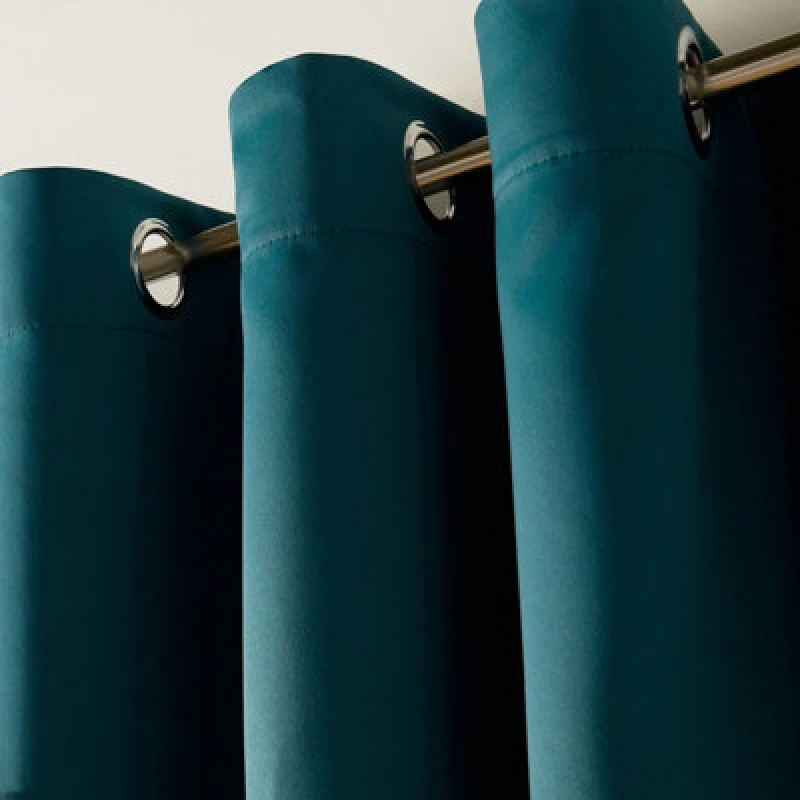 Image of OHS OHS Pair of Thermal Ready Made Eyelet Blackout Curtains in Teal Size: 168cm width x 137cm drop Teal 168cm width x 137cm drop Unisex 502743420709