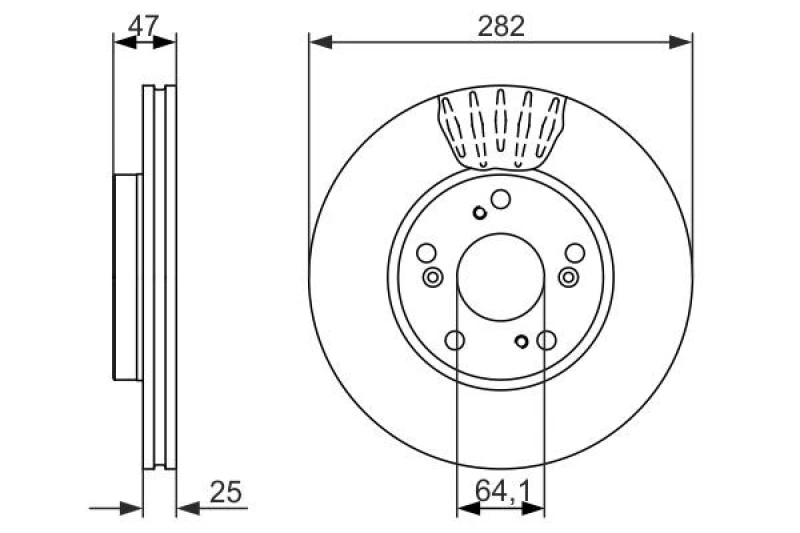 Image of Bosch 0 986 479 686 Brake disc Vented, Oiled Brake Disc (82)