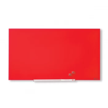 image of Nobo Widescreen Glass Board Glass Red 126 x 71 cm