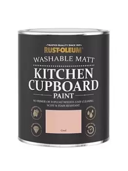 Image of Rust-Oleum Washable Matt Finish Kitchen Cupboard Paint - Coral