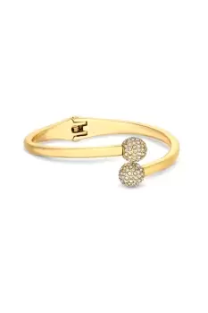 image of Gold Plated Crystal Ball Bangle Bracelet