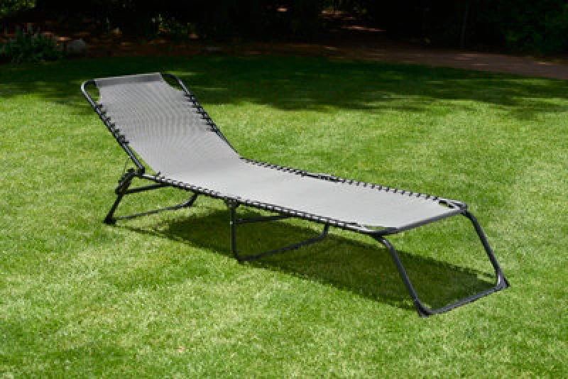 Image of Glendale Garden & Leisure Textaline Sun Lounger Bed - L28 X W59 X H190 Cm - Grey