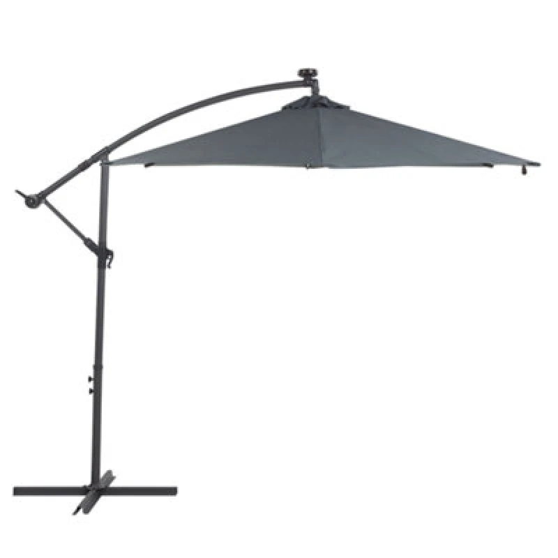 Image of Beliani Cantilever Parasol LED 285cm Corval Graphite Grey