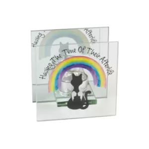 Image of Rainbow Bridge Friends Cat Tea Light Holder