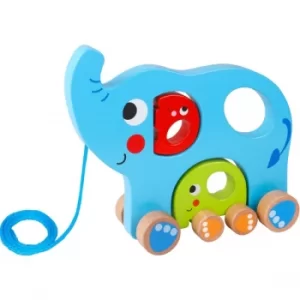 Image of Wooden Pull Along Elephant