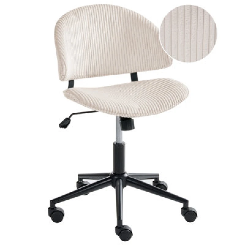 Image of Beliani Office Chair Kiana Corduroy Off-White