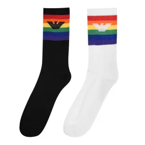 Image of Emporio Armani Rainbow Logo Crew Socks