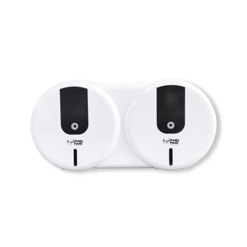 Image of The Cheeky Panda Cheeky Panda Pro Easy Flow Twin Mini Jumbo Dispenser White NJ-HGJ-A11 NJ-HGJ-A11