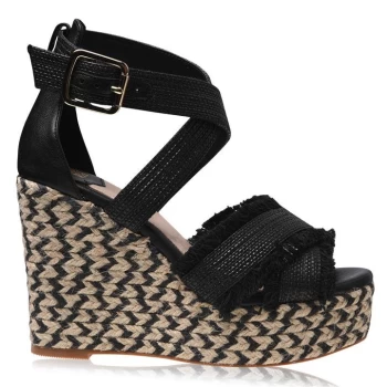 Image of Biba Tall Heeled Wedges - Black