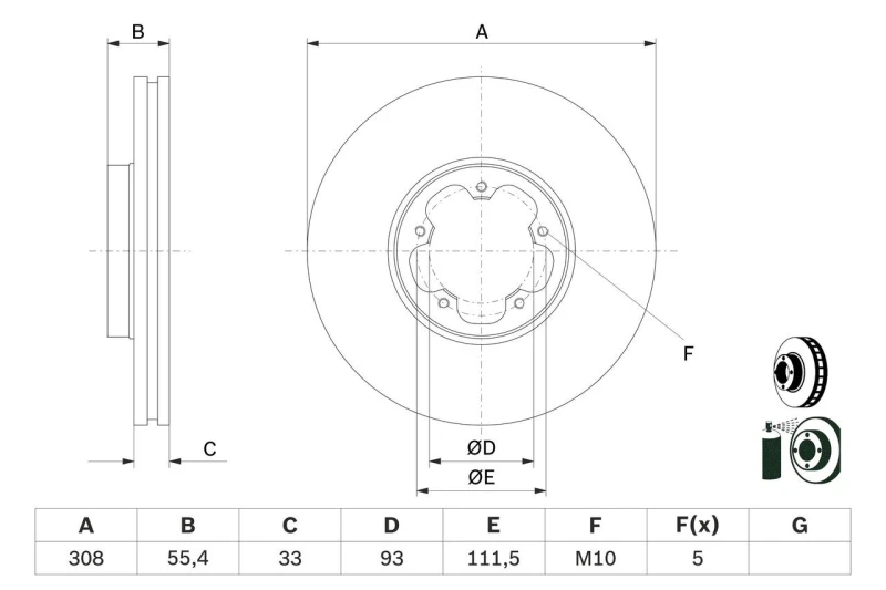 Image of Brake disc Bosch 0 986 479 D40