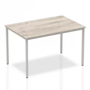 image of Trexus Rectangular Box Frame Silver Leg Table 1200x800mm Grey Oak Ref