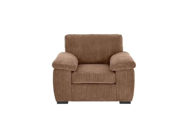 Image of LUXURY LIFE Collingdale Jumbo Cord Fabric 1 Seater Sofa Light Brown